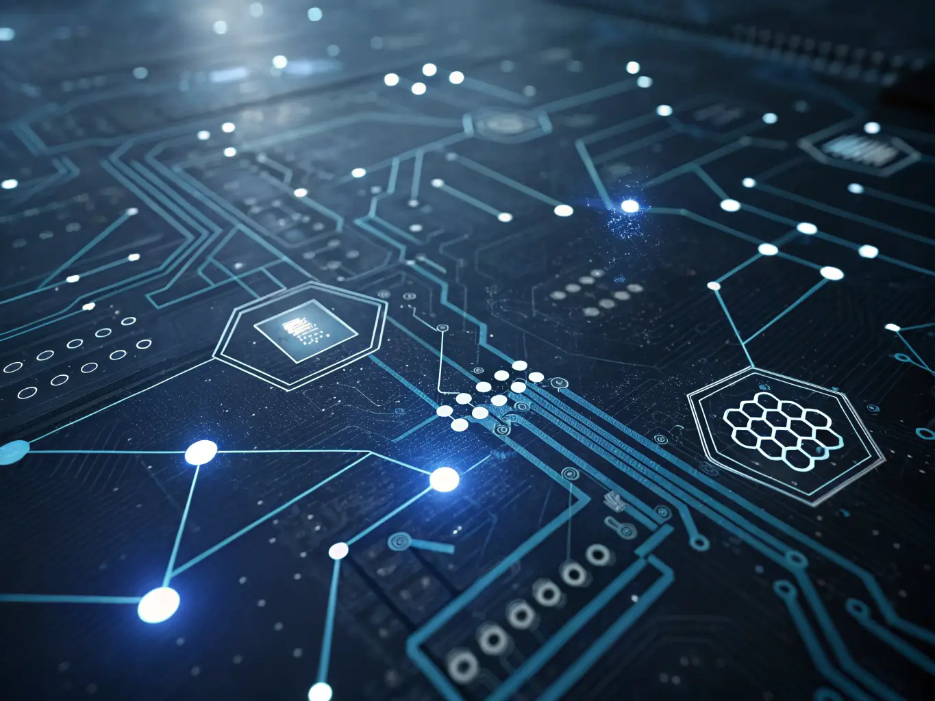 An abstract image representing adaptive engines, with gears and circuits blending seamlessly.